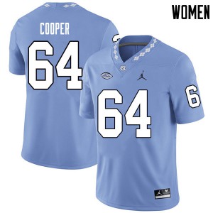 Women North Carolina #64 Jonathan Cooper Carolina Blue Jordan Brand Stitched Jersey 492153-438